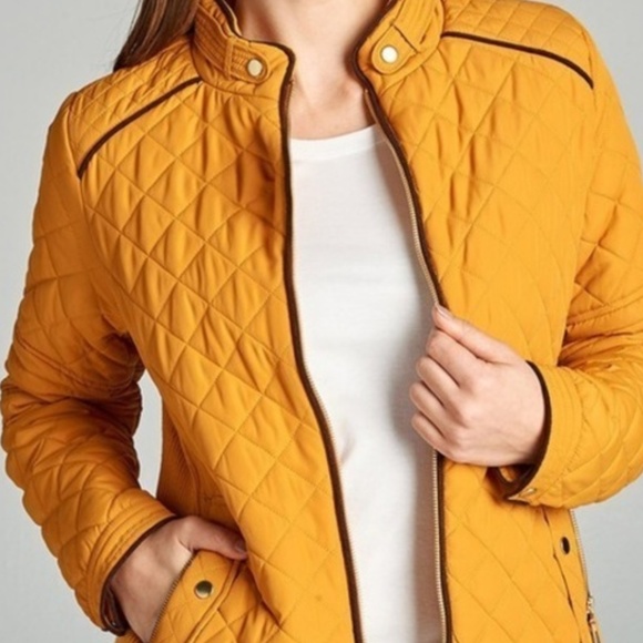 Active USA Jackets & Blazers - LAST ONE  Quilted Padded Mustard Jacket